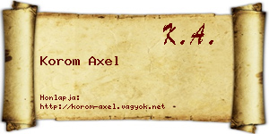 Korom Axel névjegykártya