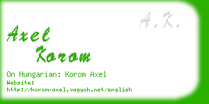 axel korom business card